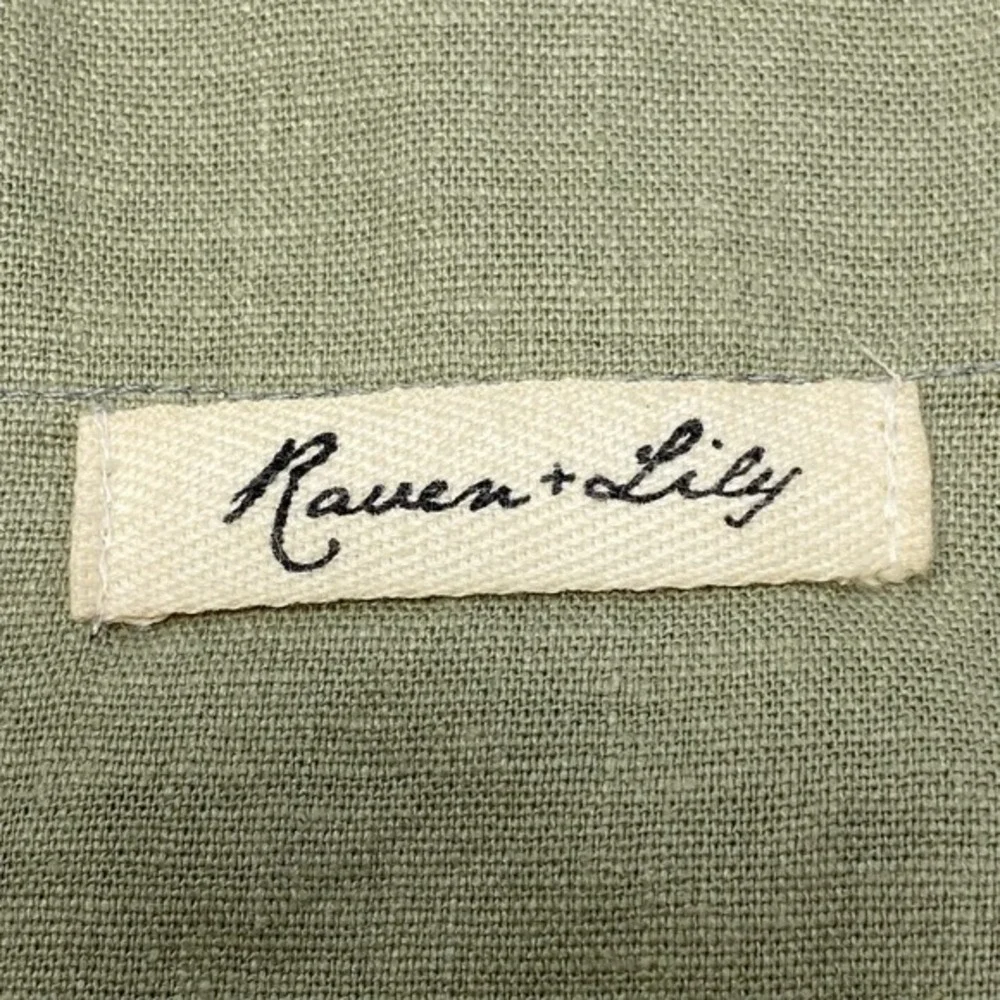 Raven + Lily Sham‎ SET 2 Pillowcases Sage Green Remnant Fabric Eco Friendly 18
